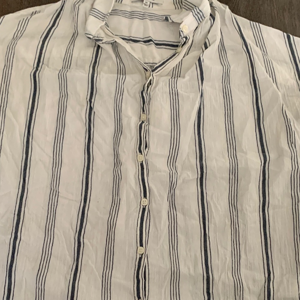 Madewell womens Striped White and Blue Shirt